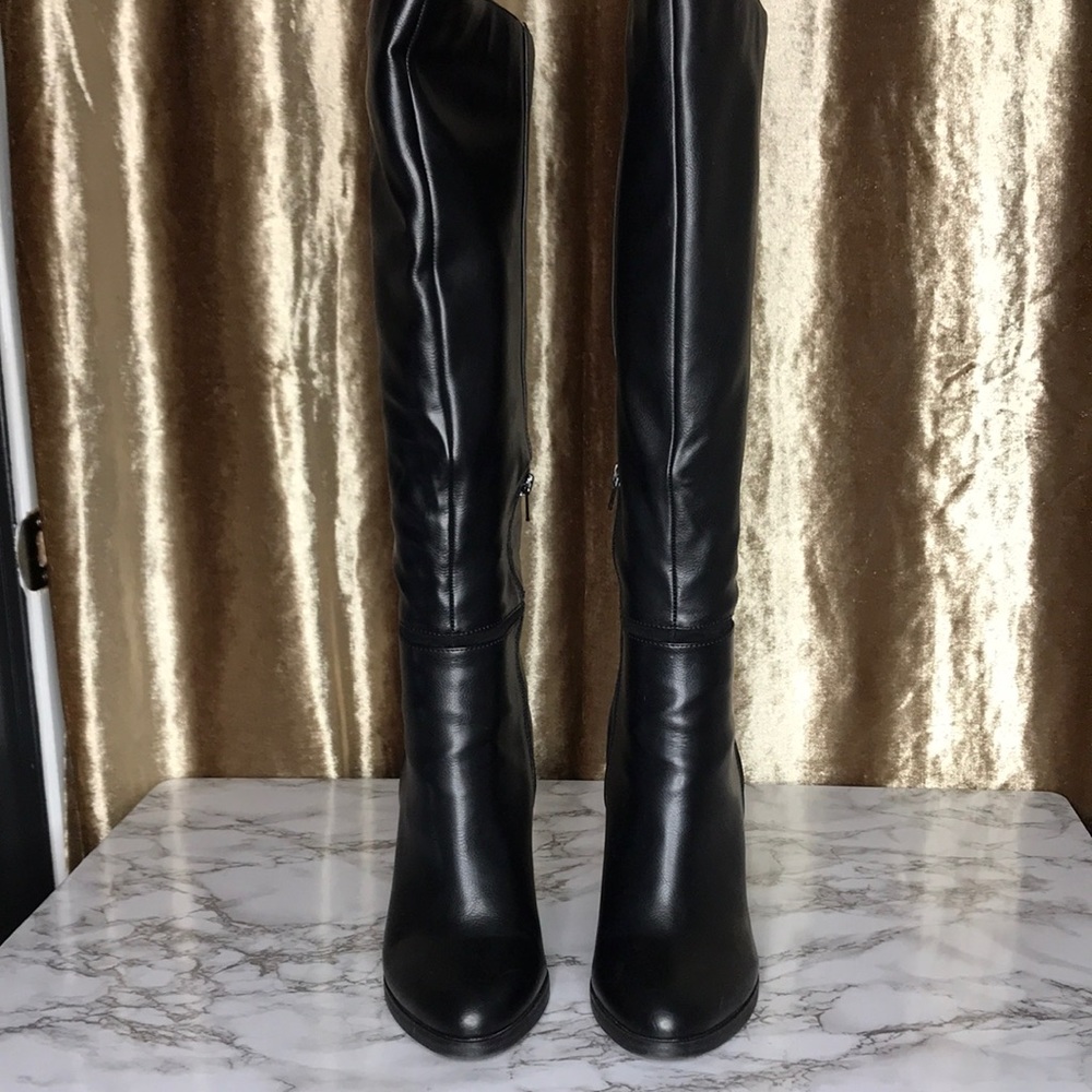 Black chunky heel boots size 10